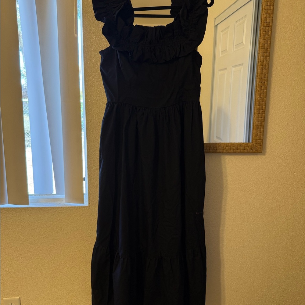 Abercrombie & Fitch Black Smocked Maxi Dress